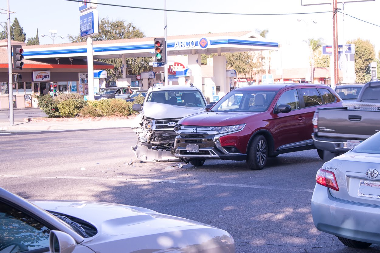 Midway City, CA - Car Crash with Injuries blocks Bolsa Ave